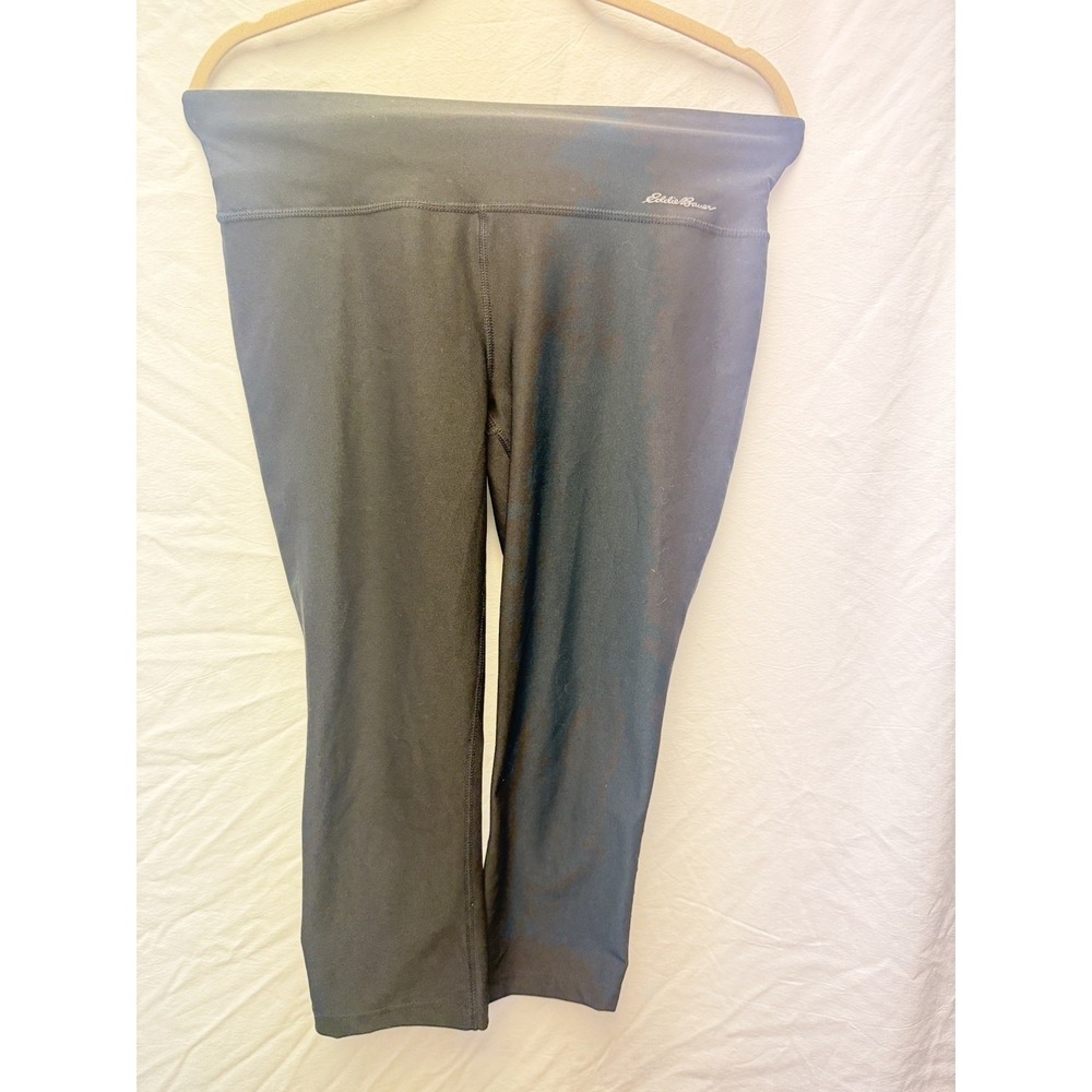Eddie Bauer Movement Lux Capris Womens Size M Black